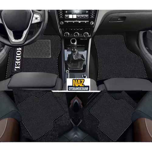 Peugeot 308 2021 + Siyah Halı Siyah Kenar Petek Topuk