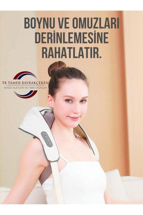 Ovmalı Isıtmalı Yoğurmalı Boyun Sırt Bel Masaj Aleti Akunpunktur Çok Amaçlı Taşınabilir Masaj Cihazı
