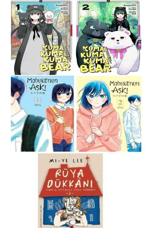 Kuma Kuma Kuma Bear 1-2 Mobuko'Nun Aşkı 1-2 + Rüya Dükkanı Kitabı Hediye