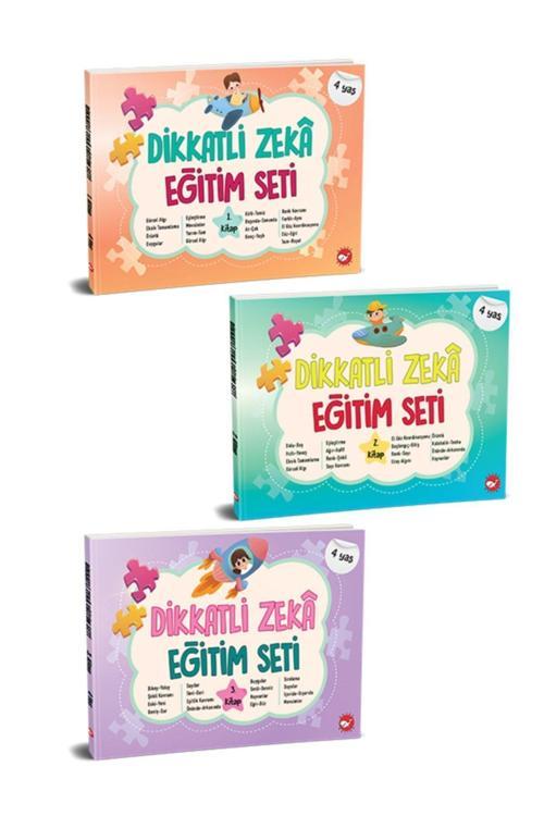 Dikkatli Zeka Eğitimi 4 Yaş Seti - (3 Kitap)