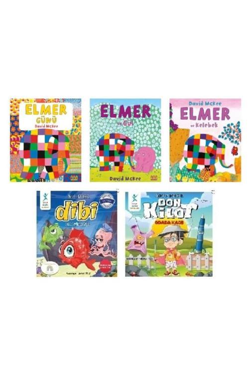 Elmer 3 Kitap + Dibi Ve Don Kilot Hikaye Kitabı Hediye