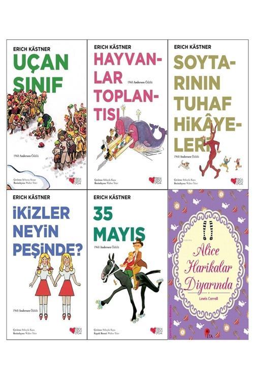 Erich Kastner Seti 5 Kitap + Alice Harikalar Diyarında Hediye Uçan Sınıf, Hayvanlar Toplantısı + 3