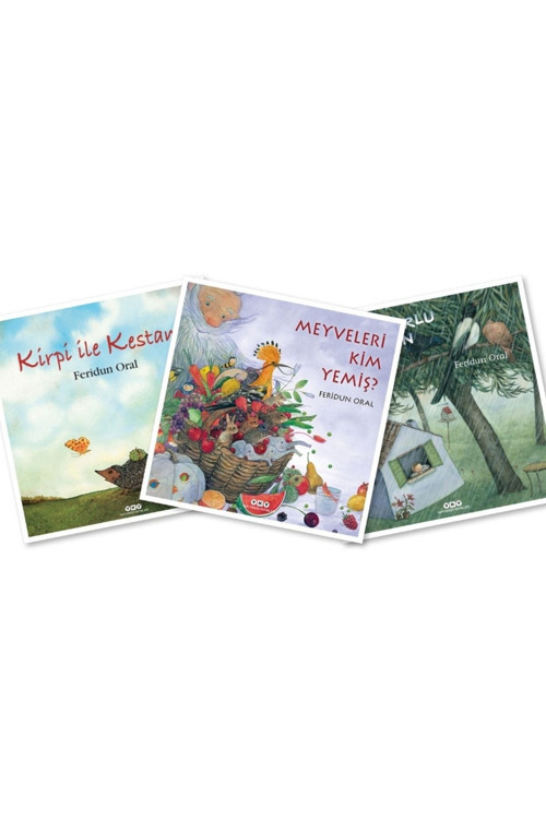 Kirpi Ile Kestane - Meyveleri Kim Yemiş - Yağmurlu Bir Gün, Feridun Oral 3 Kitap
