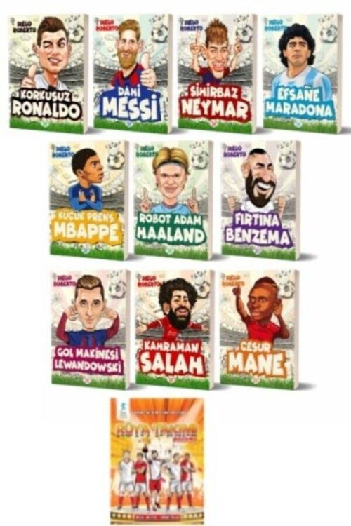 Efsane Futbolcular-Maradonna-Ronaldo-Messi-Neymar-Mbappe-Salah-Haaland+3 Futbolcu+Boyama