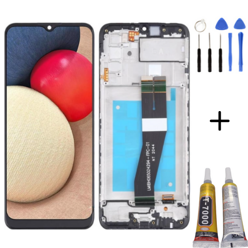 TE Samsung A02S A025F Uyumlu Oled Çıtalı Lcd Ekran + Montaj Kiti