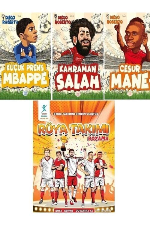 Efsane Futbolcular-Mbappe-Salah-Mane-Rüya Takımı Boyama Hediye
