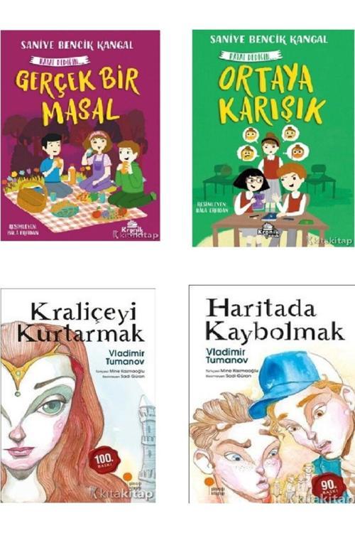 Gerçek Bir Masal-Ortaya Karışık-Kraliçeyi Kurtarmak-Haritada Kaybolmak-Saniye Bencik Kangal 4 Kitap