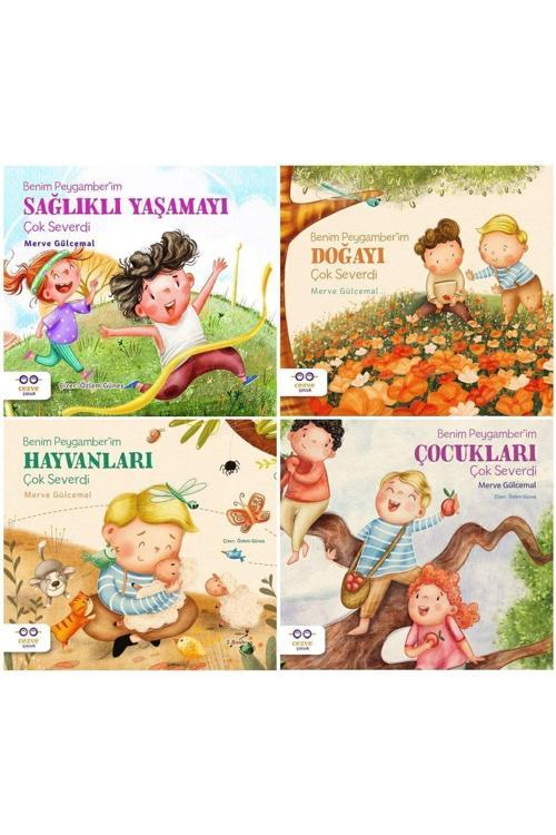 Merve Gülcemal 4 Kitap Set - Peygamberim Sağlıklı Yaşamayı-Doğayı-Hayvanları-Çocukları Çok Severdi