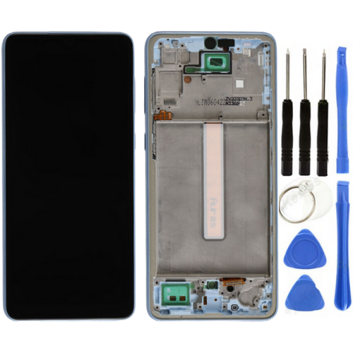 TE Samsung A33 5G A336F Uyumlu Çıtalı Lcd Ekran Mavi + Tamir Seti