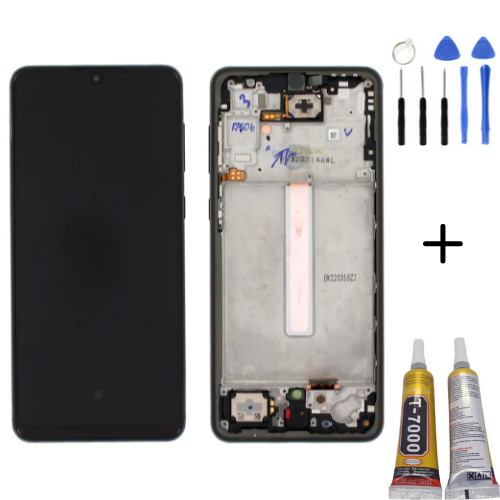 TE Samsung A33 5G A336F Uyumlu Çıtalı Lcd Ekran Siyah + Montaj Kiti