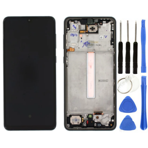 TE Samsung A33 5G A336F Uyumlu Çıtalı Lcd Ekran Siyah + Tamir Seti