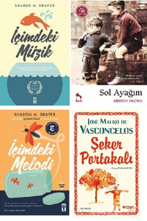 Çok Okunan Kitaplar. 4'Lü Set. İçimdeki Müzik-Sol Ayağım-İçimdeki Melodi-Şeker Portakalı