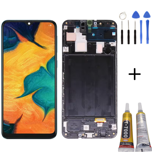 TE Samsung A40S A407F Uyumlu Çıtalı Lcd Ekran Servis + Montaj Kiti