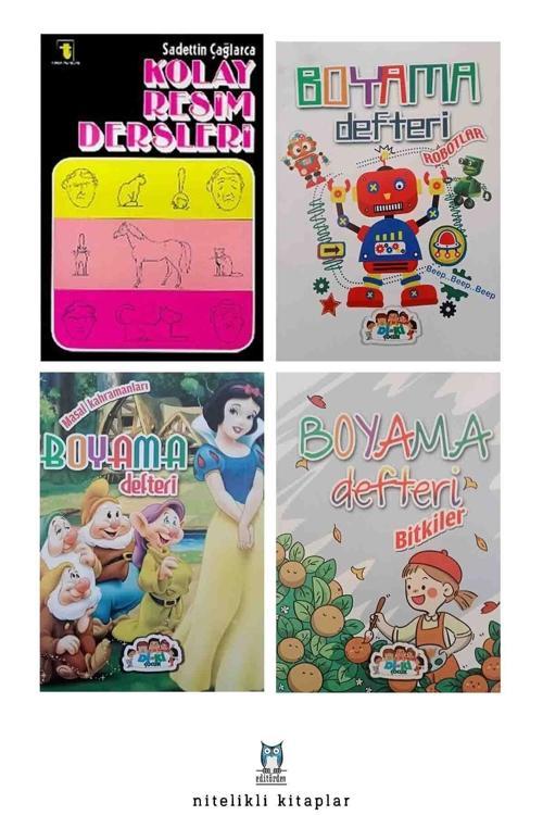Toker Yayınları Kolay Resim Dersleri / Boyama Defteri: Robotlar-Masal Kahramanları-Bitkiler