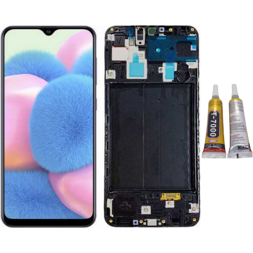 TE Samsung A30S A307F Uyumlu Çıtalı Lcd Ekran Servis + B7000