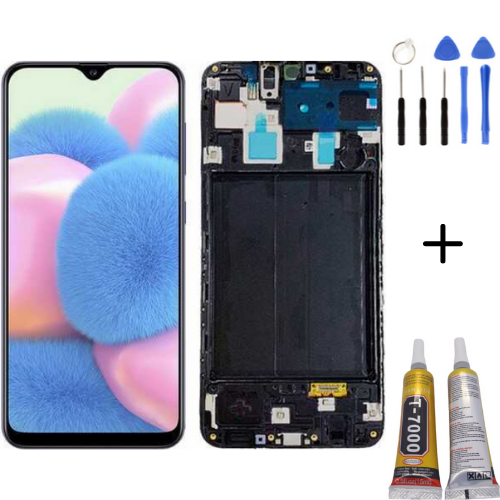 TE Samsung A30S A307F Uyumlu Çıtalı Lcd Ekran Servis + Montaj Kiti