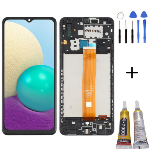 TE Samsung A02 A022F Uyumlu Oled Çıtalı Lcd Ekran + Montaj Kiti