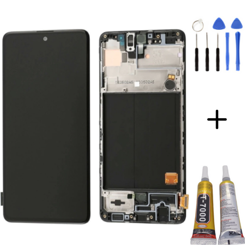 TE Samsung A71 A715F Uyumlu Çıtalı Lcd Ekran + Montaj Kiti