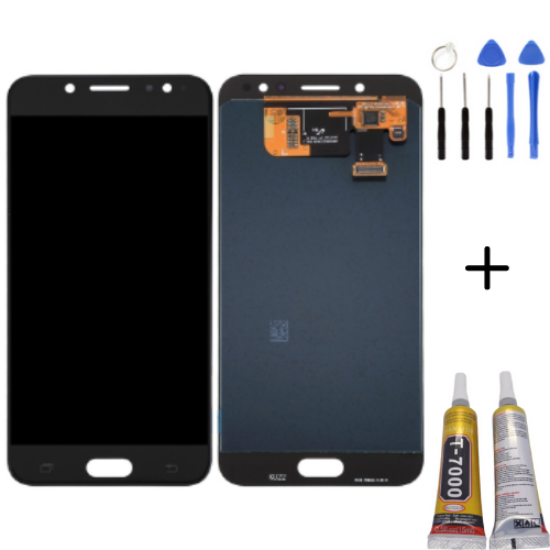 TE Samsung C8 C7100 Uyumlu Lcd Ekran Siyah + Montaj Kiti