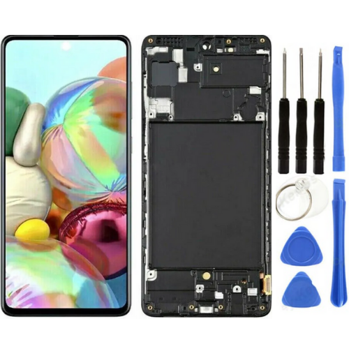 TE Samsung A71 A715F Uyumlu OLED Çıtalı Lcd Ekran + Tamir Seti