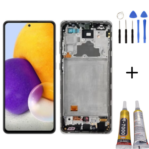 TE Samsung A72 4G A725F Uyumlu Çıtalı Lcd Ekran Servis +Montaj Kiti