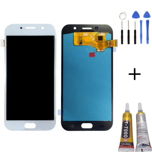 TE Samsung A7 2017 A720F Uyumlu Lcd Ekran Beyaz + Montaj Kiti 