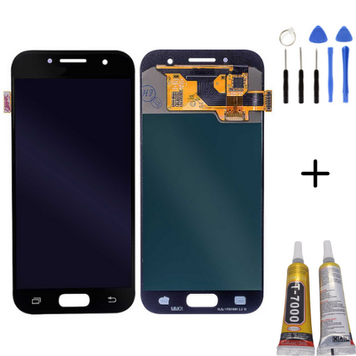 TE Samsung A7 2017 A720F Uyumlu Lcd Ekran Siyah + Montaj Kiti