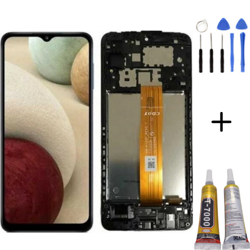TE Samsung A12 A125F Uyumlu Çıtalı Lcd Ekran Servis + Montaj Kiti
