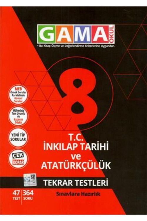 Gama Yayınları Gama 8 Inkılap Tarihi Ve Atatürkçülük Tekrar Testleri
