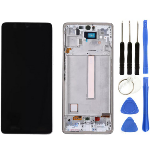 TE Samsung A53 5G A536F Uyumlu Çıtalı Lcd Ekran Beyaz + Tamir Seti