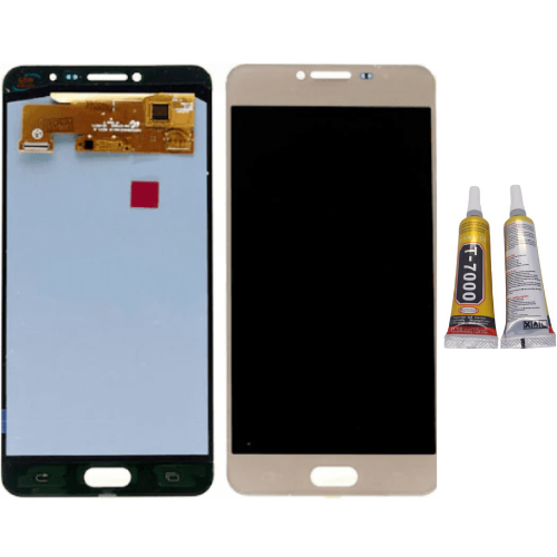 TE Samsung C7 C7000 Uyumlu OLED Lcd Ekran Gold + B7000