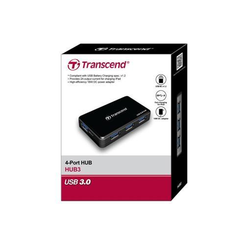 TS-HUB3K USB 3.0 to 4 Port USB 3.0 Siyah USB Çoklayıcı