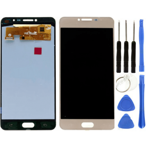 TE Samsung C7 C7000 Uyumlu OLED Lcd Ekran Gold + Tamir Seti