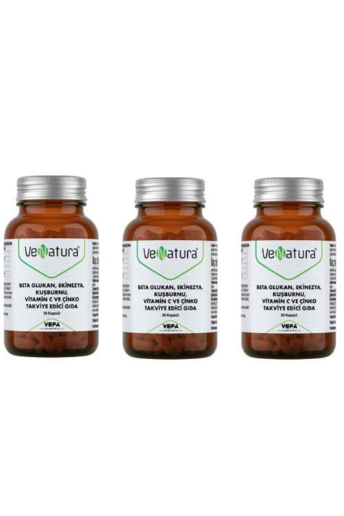 Beta Glukan, Ekinezya, Kuşburnu, Vitamin C, Çinko 30 Kapsül 3 Adet