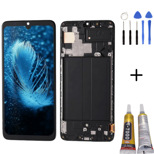 TE Samsung A70S A707F Uyumlu OLED Çıtalı Lcd Ekran + Montaj Kiti