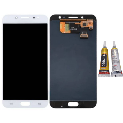 TE Samsung C8 C7100 Uyumlu A Kalite Lcd Ekran Beyaz + B7000