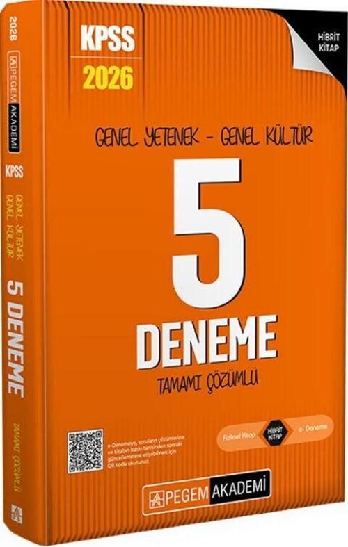2026 KPSS Genel Yetenek Genel Kültür Tamamı Çözümlü 5 Deneme Pegem Yayınları