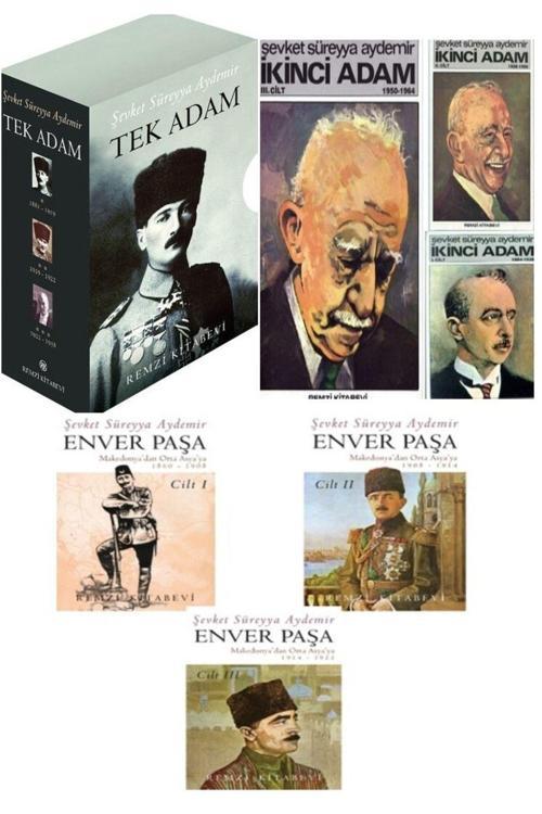Tek Adam 3 Cilt - Enver Paşa 3 Cilt - Ikinci Adam 3 Cilt 9 Kitap Set - Şevket Süreyya Aydemir