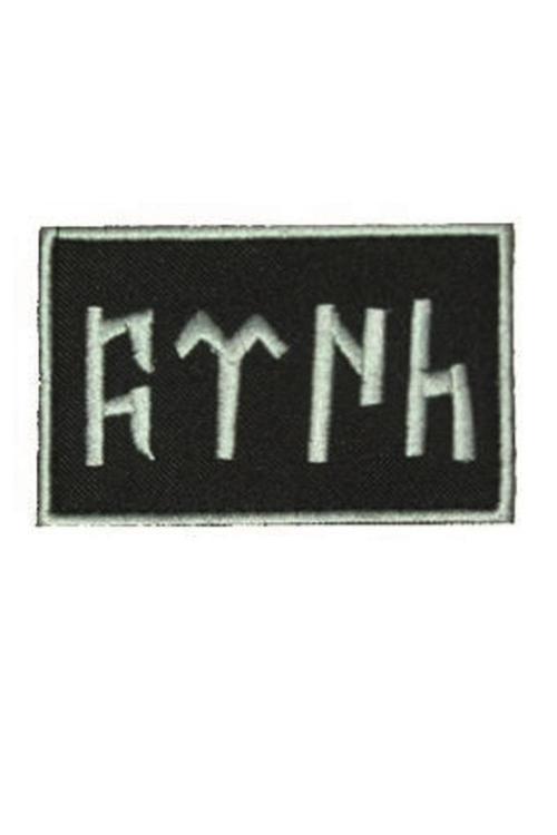 Göktürkçe TÜRK Yazılı  Ay Yıldız Nakış Patch - Cırtlı Peç SİYAH-BEYAZ