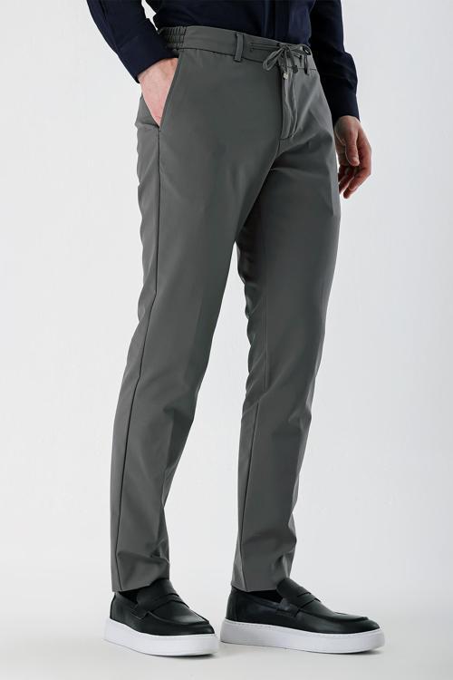 Yazı Slim Fit Likralı Erkek Jogger Pantolon-7329