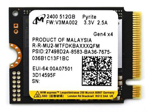 2400A 512GB M.2 2230 NVMe SSD
