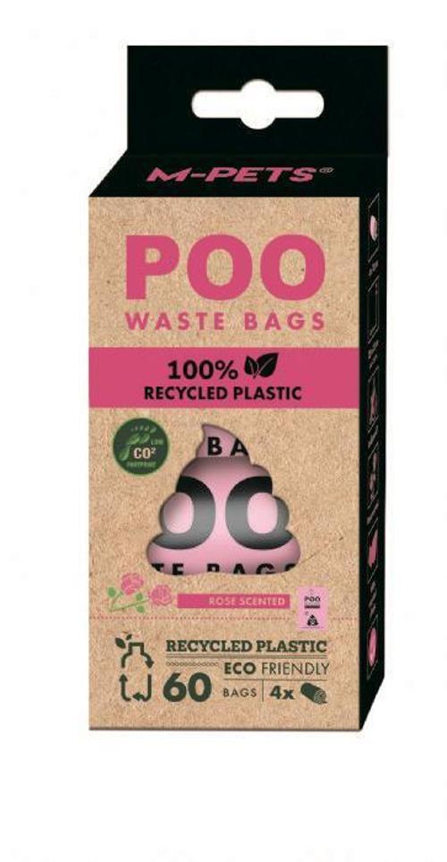 Poo %100 Recycled Dışkı Poşeti Gül Kokulu 4x15 Yaprak