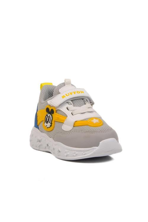 Buz-Sarı Çocuk Spor Ayakkabı Ruffon 2520 B 