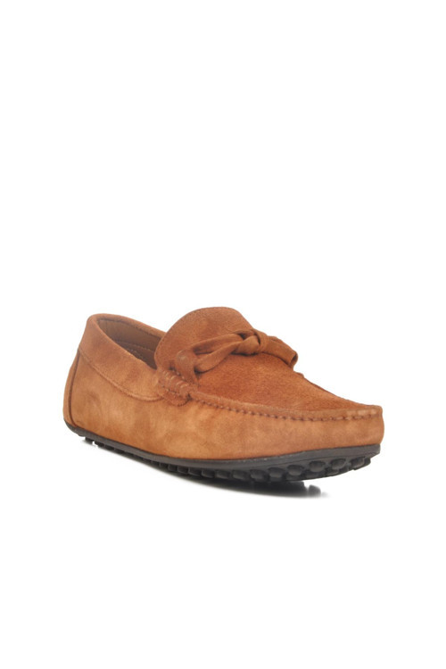 2Y0216 Taba Süet Hakiki Deri Erkek Loafer