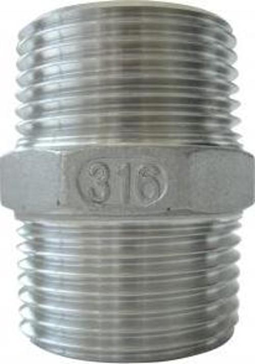 Nipel. AISI 316 Paslanmaz çelik Diş 1 1/4"