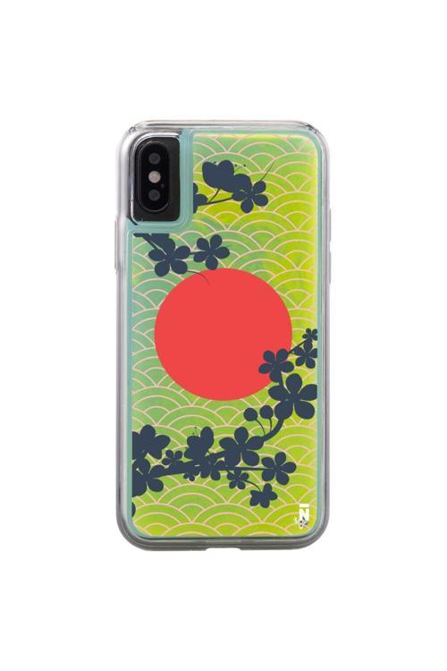 İphone X / Xs Japon Güneşi Tasarımlı Neon Yeşil Renkli Dinamik Telefon Kılıfı
