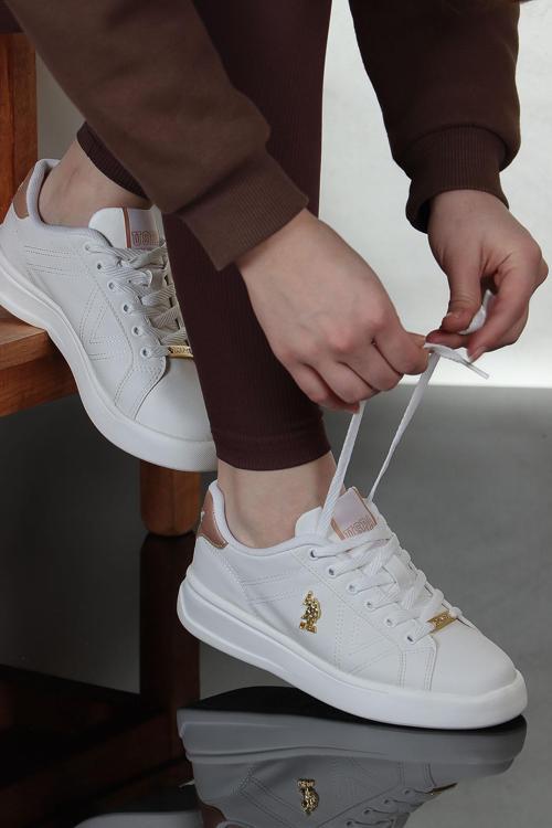 Exxy Rahat Taban Cilt Kadın Sneaker Ayakkabı