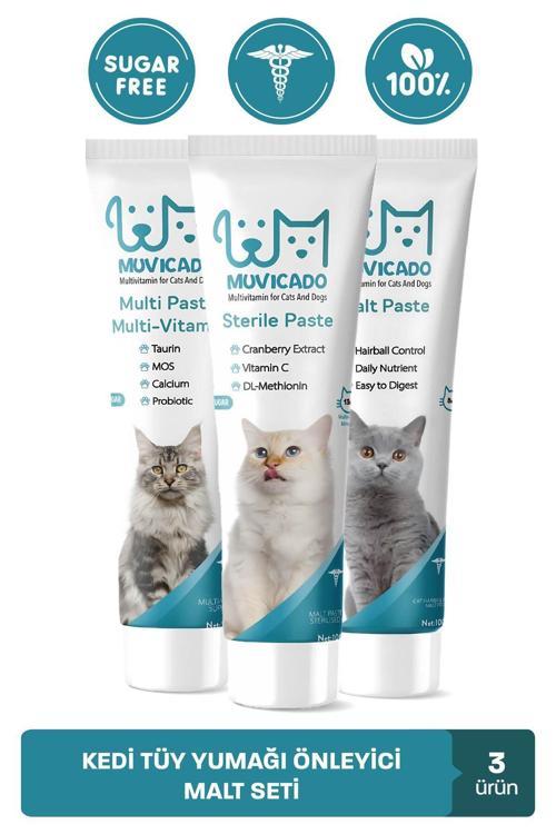 Kedi Tüy Yumağı Önlemeyi Destekleyen Malt Macun - Şekersiz Ve Veteriner Onaylı Kedi Malt Seti