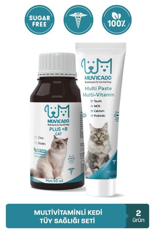 Multivitaminli Kedi Damlası Ve Taurinli Kedi Maltı - Kedi Tüy Sağlığı - Kedi Tüy Yumak Önleyici