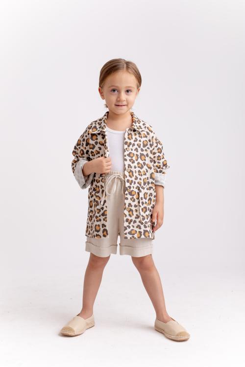 Unisex Leopar Müslin Ceket
